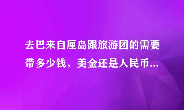 去巴来自厘岛跟旅游团的需要带多少钱，美金还是人民币，还有，高档的酒店里电源转接的都有还是要自己带