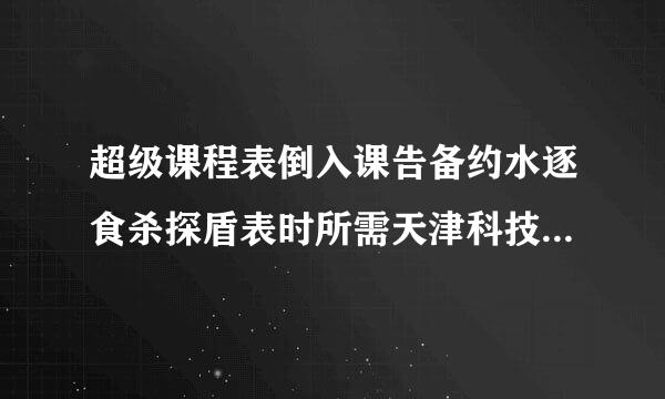 超级课程表倒入课告备约水逐食杀探盾表时所需天津科技大学教务处秘密是什么