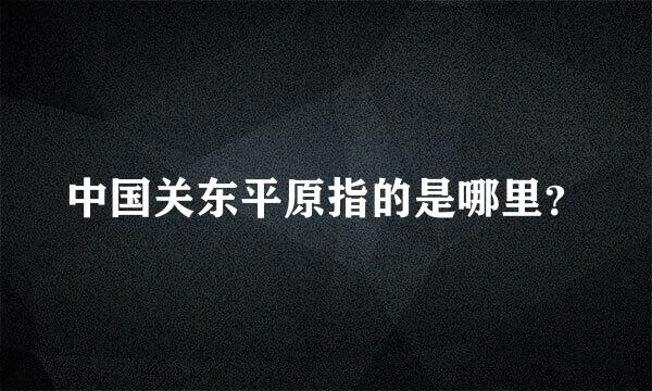 中国关东平原指的是哪里？