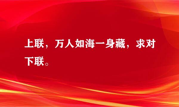 上联，万人如海一身藏，求对下联。