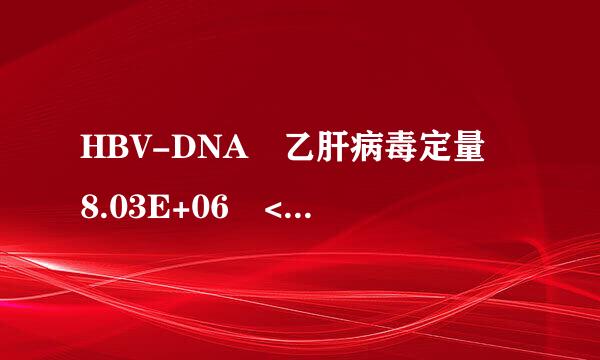 HBV-DNA 乙肝病毒定量 8.03E+06 <500 是什么意思呀？还有最后的数字是怎么算出来的呀