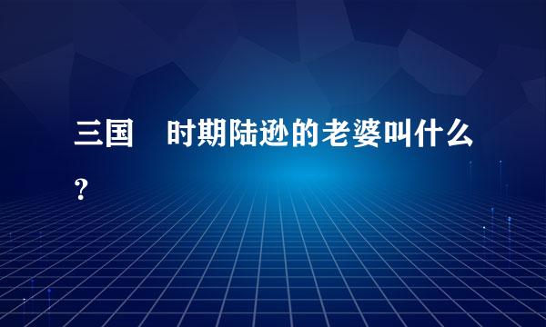 三国 时期陆逊的老婆叫什么？