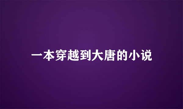 一本穿越到大唐的小说