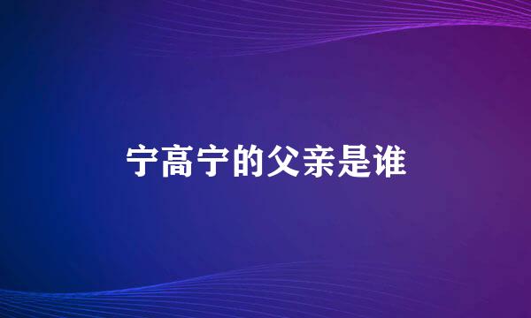 宁高宁的父亲是谁