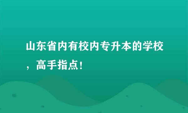 山东省内有校内专升本的学校，高手指点！