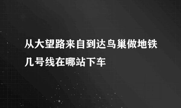 从大望路来自到达鸟巢做地铁几号线在哪站下车