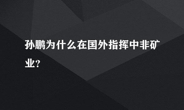 孙鹏为什么在国外指挥中非矿业？