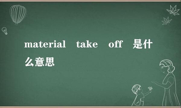 material take off 是什么意思