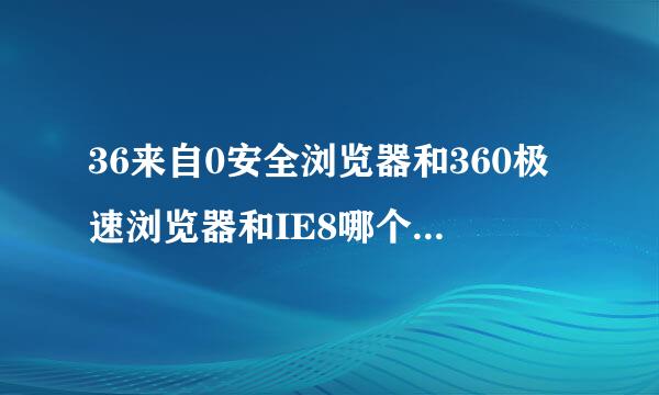 36来自0安全浏览器和360极速浏览器和IE8哪个好？原因