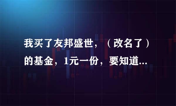 我买了友邦盛世，（改名了）的基金，1元一份，要知道是赚是亏，要看净值还是看什么？460001