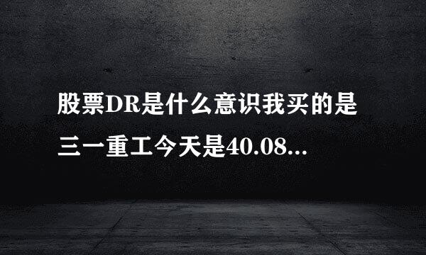 股票DR是什么意识我买的是三一重工今天是40.08我晚上看股票后面有个DR但是价格是19.来自53这样我是不是赔很多