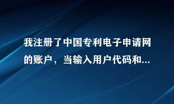 我注册了中国专利电子申请网的账户，当输入用户代码和密码时点击登录没反应，为何