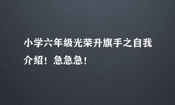 小学六年级光荣升旗手之自我介绍！急急急！