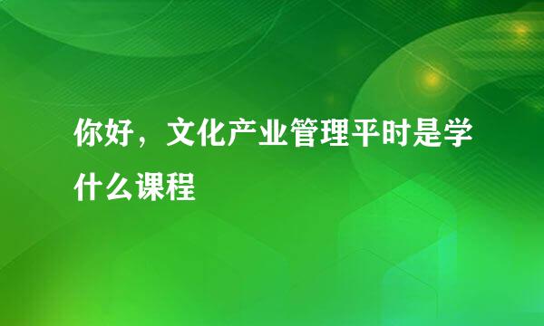 你好，文化产业管理平时是学什么课程