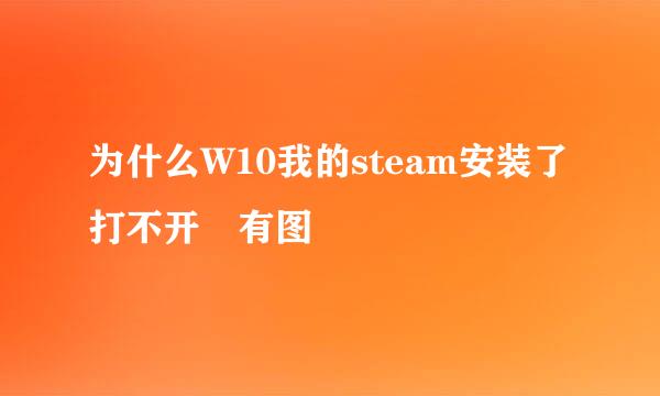 为什么W10我的steam安装了打不开 有图