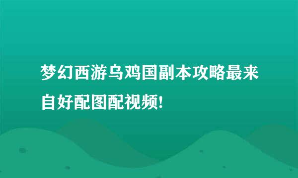 梦幻西游乌鸡国副本攻略最来自好配图配视频!