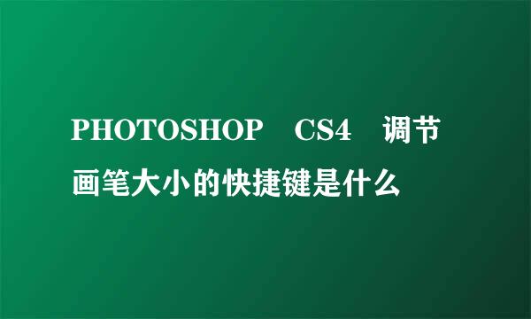 PHOTOSHOP CS4 调节画笔大小的快捷键是什么