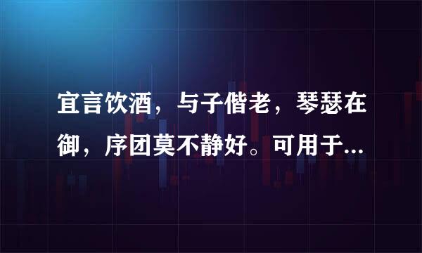 宜言饮酒，与子偕老，琴瑟在御，序团莫不静好。可用于祝福语么？