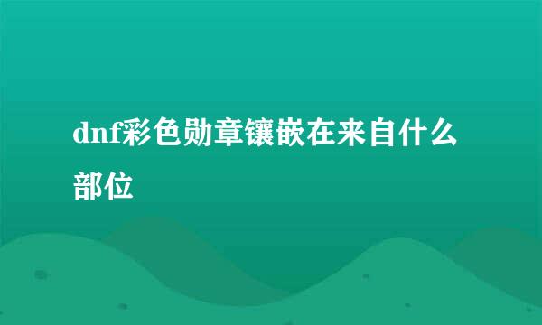 dnf彩色勋章镶嵌在来自什么部位