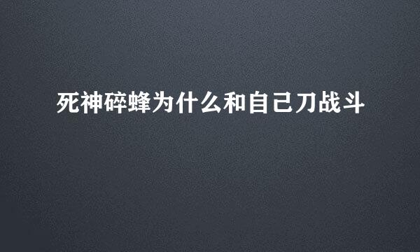 死神碎蜂为什么和自己刀战斗