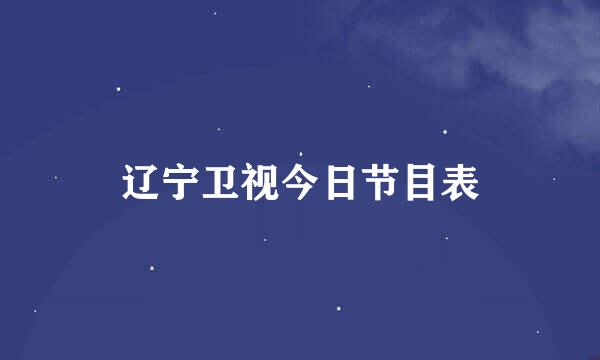 辽宁卫视今日节目表