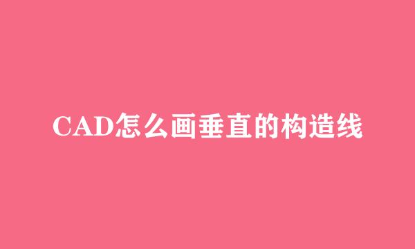 CAD怎么画垂直的构造线