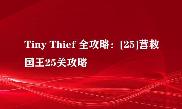 Tiny Thief 全攻略：[25]营救国王25关攻略