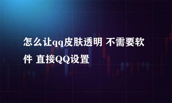 怎么让qq皮肤透明 不需要软件 直接QQ设置