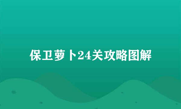 保卫萝卜24关攻略图解