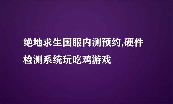 绝地求生国服内测预约,硬件检测系统玩吃鸡游戏