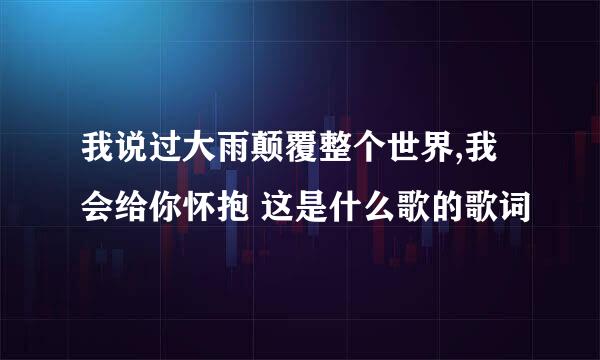 我说过大雨颠覆整个世界,我会给你怀抱 这是什么歌的歌词