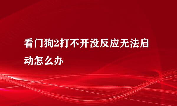 看门狗2打不开没反应无法启动怎么办