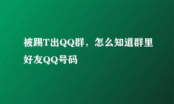 被踢T出QQ群，怎么知道群里好友QQ号码