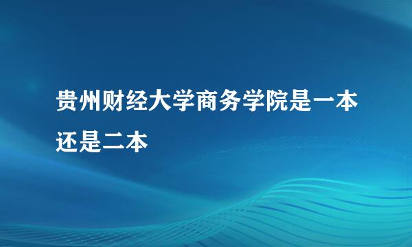 贵州财经大学商务学院是一本还是二本