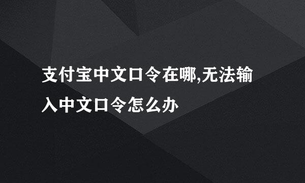 支付宝中文口令在哪,无法输入中文口令怎么办