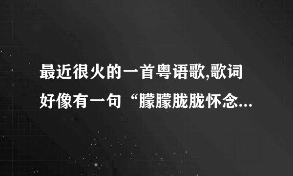 最近很火的一首粤语歌,歌词好像有一句“朦朦胧胧怀念过去”，节奏很嗨，什么歌