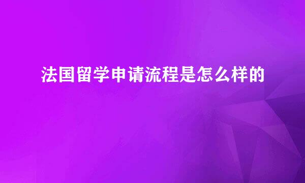 法国留学申请流程是怎么样的