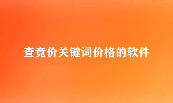 查竞价关键词价格的软件