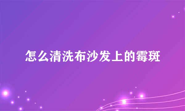 怎么清洗布沙发上的霉斑