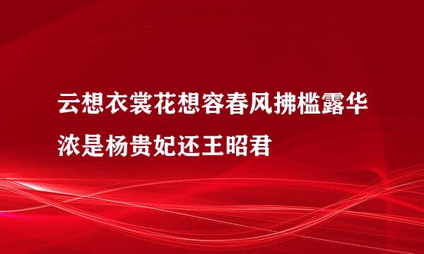 云想衣裳花想容春风拂槛露华浓是杨贵妃还王昭君