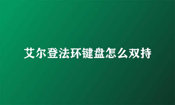 艾尔登法环键盘怎么双持