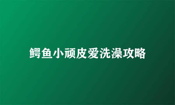 鳄鱼小顽皮爱洗澡攻略