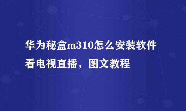 华为秘盒m310怎么安装软件看电视直播，图文教程