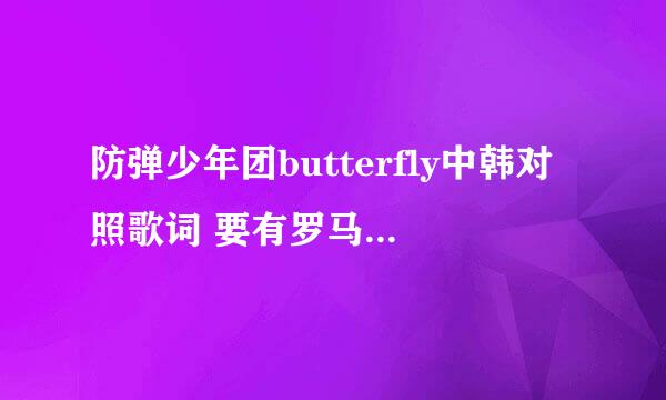 防弹少年团butterfly中韩对照歌词 要有罗马音加中文的