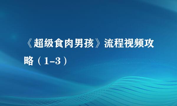 《超级食肉男孩》流程视频攻略（1-3）