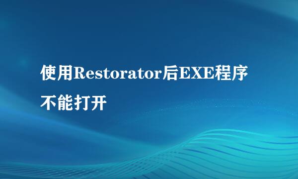 使用Restorator后EXE程序不能打开