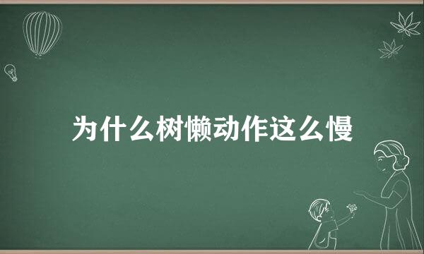 为什么树懒动作这么慢