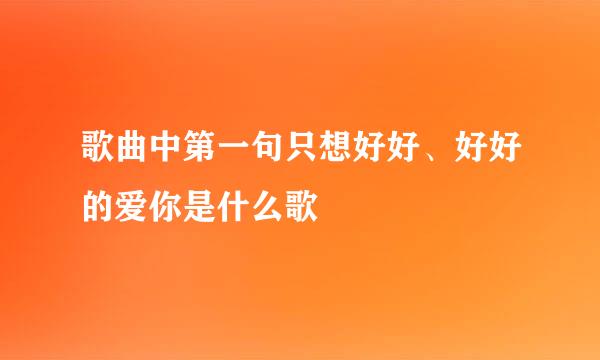 歌曲中第一句只想好好、好好的爱你是什么歌