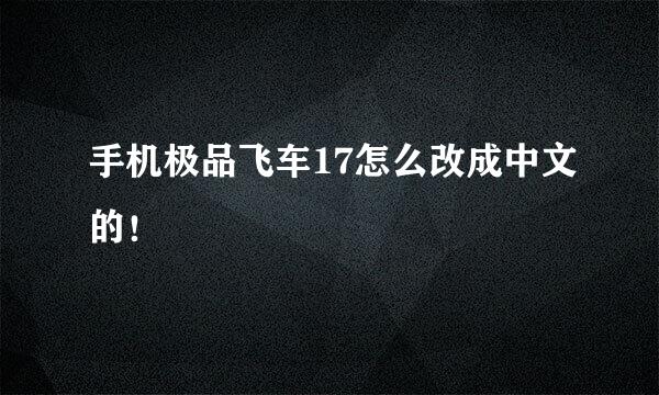 手机极品飞车17怎么改成中文的！