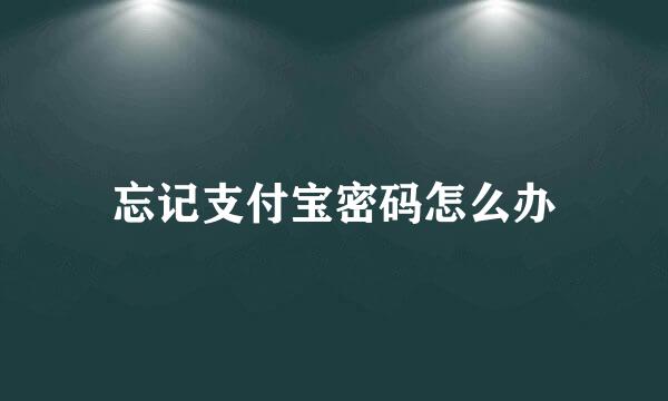 忘记支付宝密码怎么办